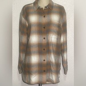Eddie Bauer men’s Ballard  tobacco flannel button up shirt size medium
